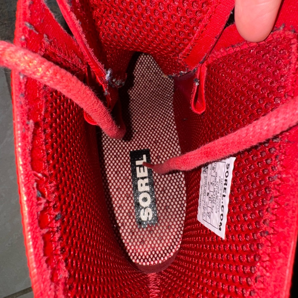 Sorel Joan Women's Red Wedge Rain Boots - Picture 4 of 7